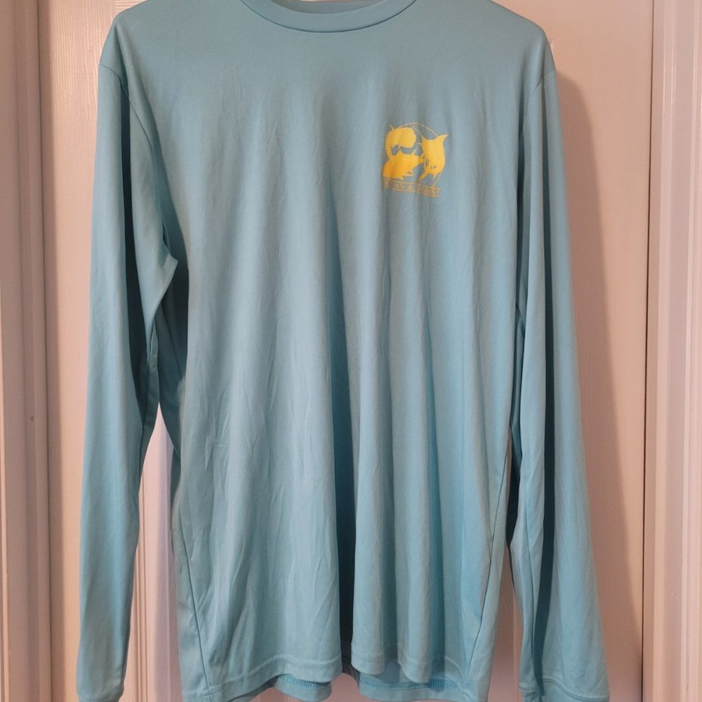 Ocean + Coast Long Sleeve Polyester Graphic T-Shirt, Medium, Blue